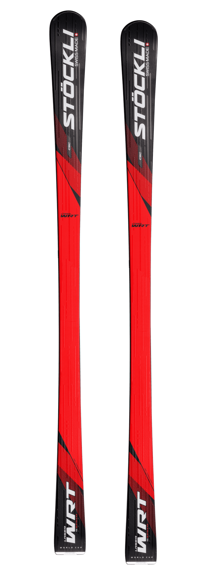 Stöckli Laser WRT 板面 · 招牌 chevron 涂装